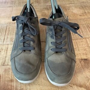 Vionic Abigail Suede Women's Sneakers Lace‎ Up Hiking Walking Shoes Gray Size 8